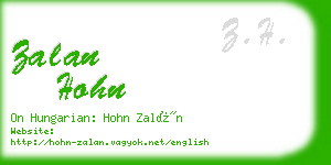 zalan hohn business card